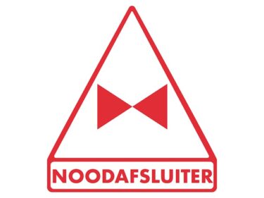 Emergency Shutoff Sticker With Text Red