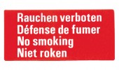 Niet Roken (in 4 talen), sticker