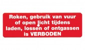 Roken en gebruik van open vuur, sticker