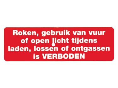 Roken en gebruik van open vuur, sticker