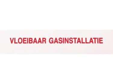Vloeibare gasinstallatie, sticker