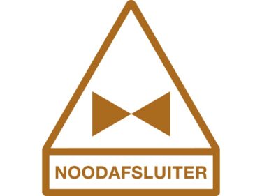 Emergency shut-off valve, sticker