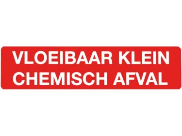 Vloeibaar klein chemisch afval, sticker