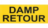 Damp retour sticker