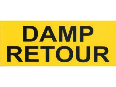 Damp retour sticker