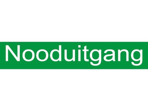 Nooduitgang, sticker