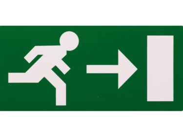 Vluchtweg Rechts, sticker