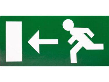 Vluchtweg Links, sticker