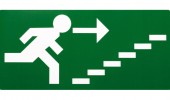 Vluchtweg trap op rechts, sticker