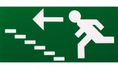 Vluchtweg trap op links, sticker