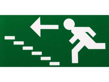 Vluchtweg trap op links, sticker