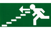 Vluchtweg trap af links, sticker