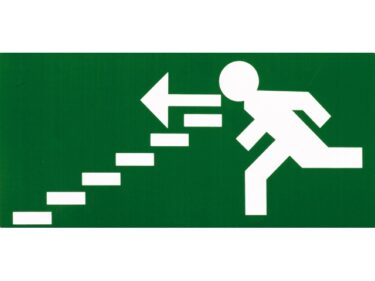 Vluchtweg trap af links, sticker