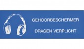 Gehoorbeschermer verplicht sticker (rechthoek)