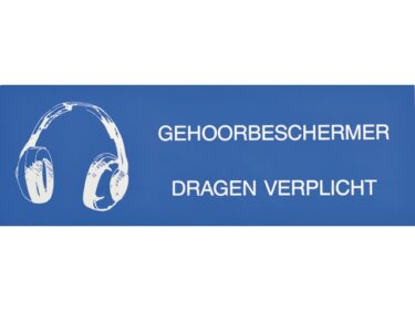 Gehoorbeschermer verplicht sticker (rechthoek)