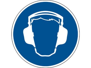 Gehoorbeschermer verplicht sticker (rond)