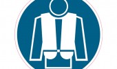 Reddingsvesten verplicht, sticker
