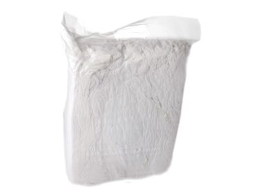 Witte tricot poetslappen geheel wit