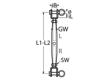 Spanschroef gesloten huis, RVS