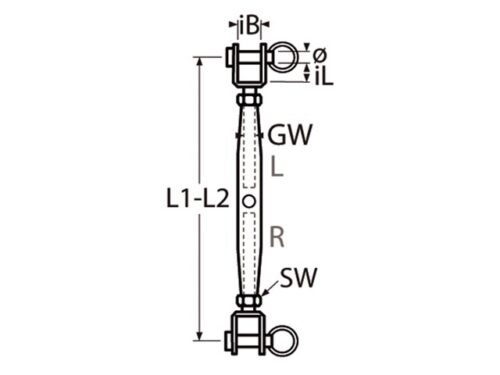 Spanschroef gesloten huis, RVS