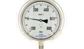 Buisveermanometer 160 mm, RVS met achterflens (gevuld)