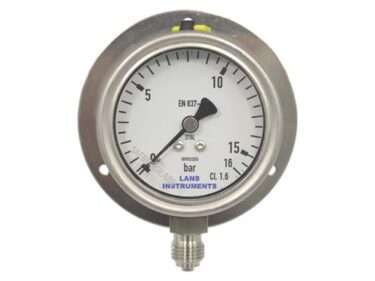 Buisveermanometer RVS met achterflens droog