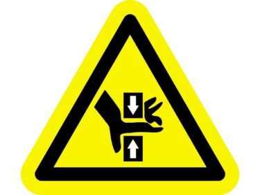 Hand knelgevaar sticker