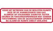 Betreden besloten ruimte sticker