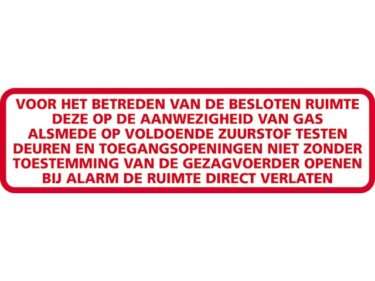 Betreden besloten ruimte sticker