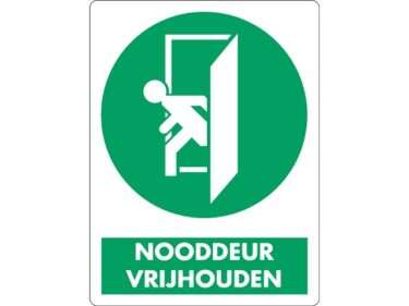 Nooddeur Vrijhouden sticker