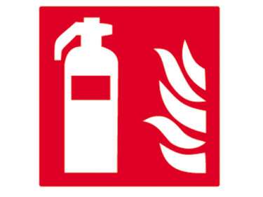 Autocollant extincteur et flammes