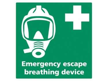 Vluchtmasker en tekst sticker