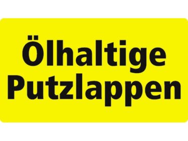 Ölhaltige putzlappen, sticker