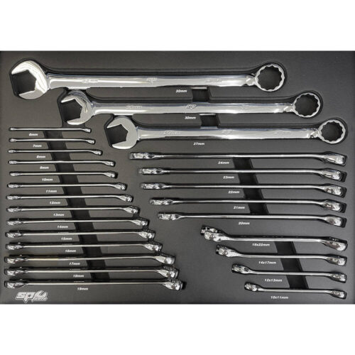 Eva inleg voor gereedschapswagen ringsteeksleutels quad drive 26 delig