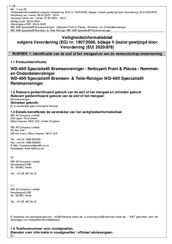 WD-40 Specialist Remmenreiniger 500 ml Veiligheidsinformatieblad