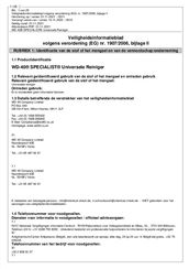 WD-40 Specialist Universeel Reiniger 500 ml Veiligheidsinformatieblad