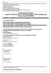 WD-40 specialist hoogwaardige smeerspray 400 ml - Veiligheidsinformatieblad