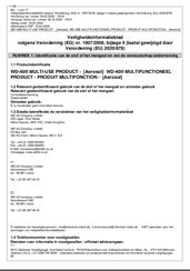 wd-40 multi-use product veiligheidsblad